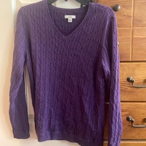 Purple with blue sparkles V-Neck sweater